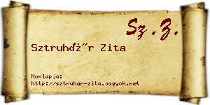 Sztruhár Zita névjegykártya