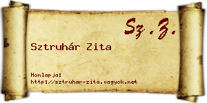 Sztruhár Zita névjegykártya