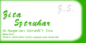 zita sztruhar business card